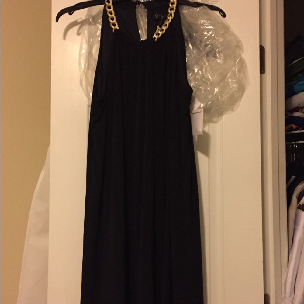 Jessica Simpson Black dress with gold chain